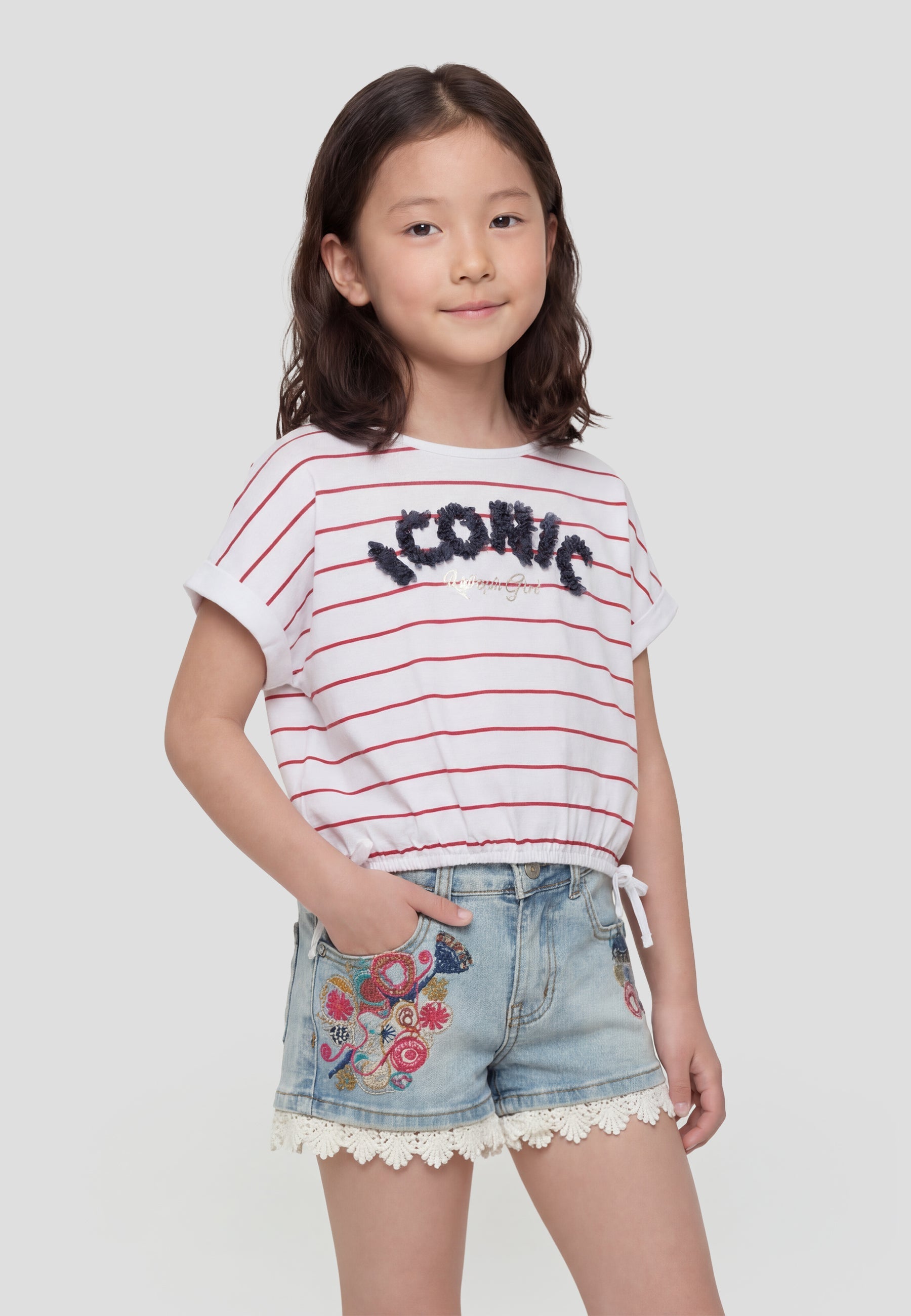 Top de rayas blanco niña | Koroshi