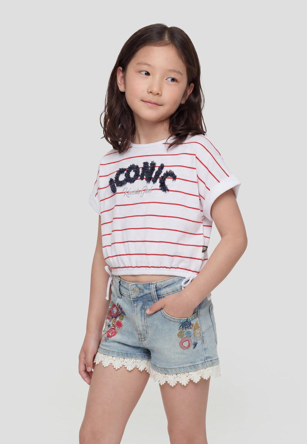 Top de rayas blanco niña | Koroshi