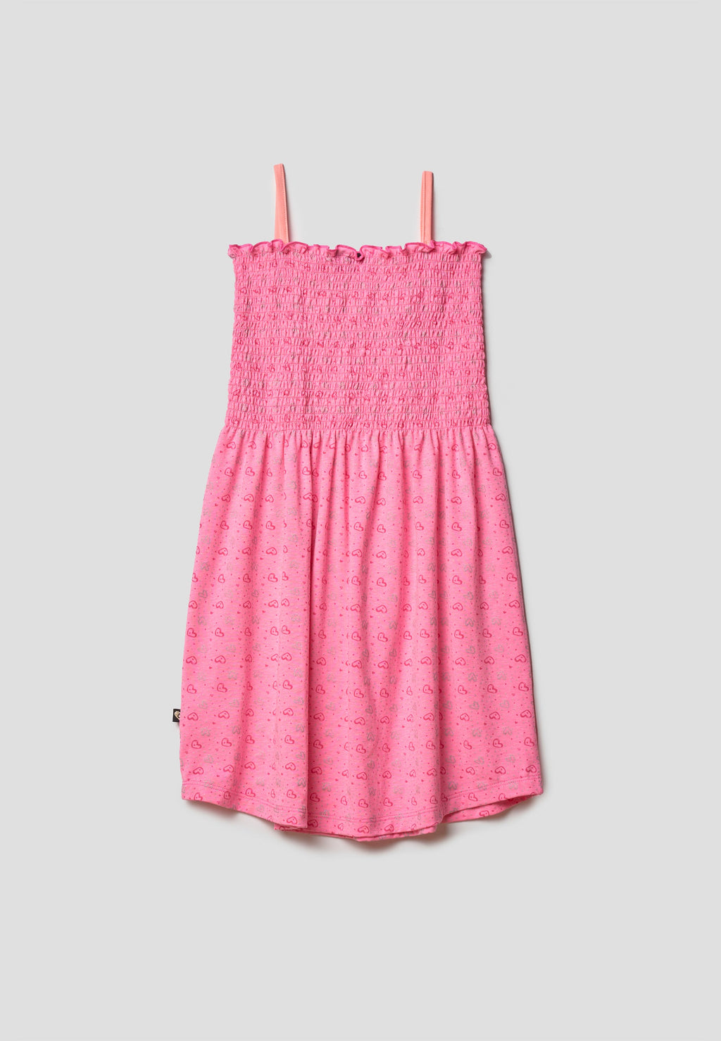 Vestido algodón tirantes con lazo fucsia niña | Koroshi
