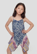 Vestido de tirantes estampado animal print azul niña | Koroshi