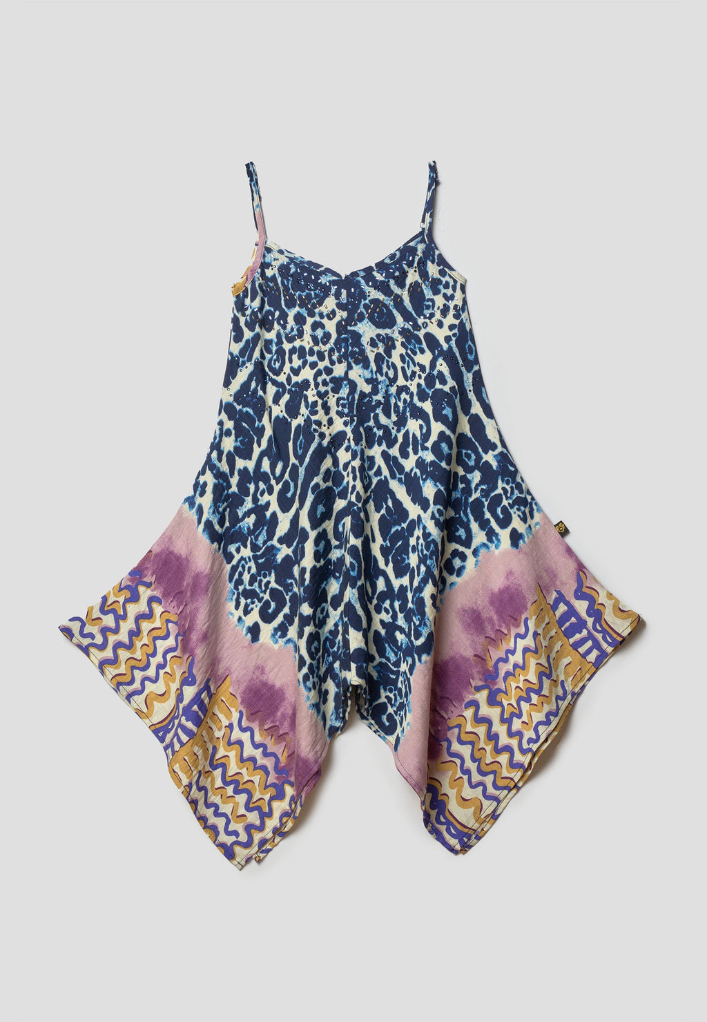 Vestido de tirantes estampado animal print azul niña | Koroshi