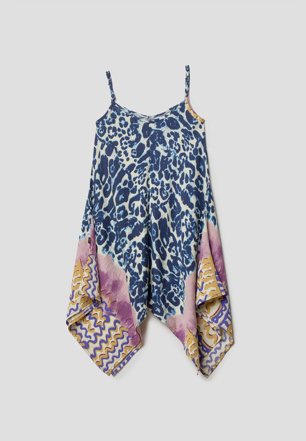 Vestido de tirantes estampado animal print azul niña | Koroshi