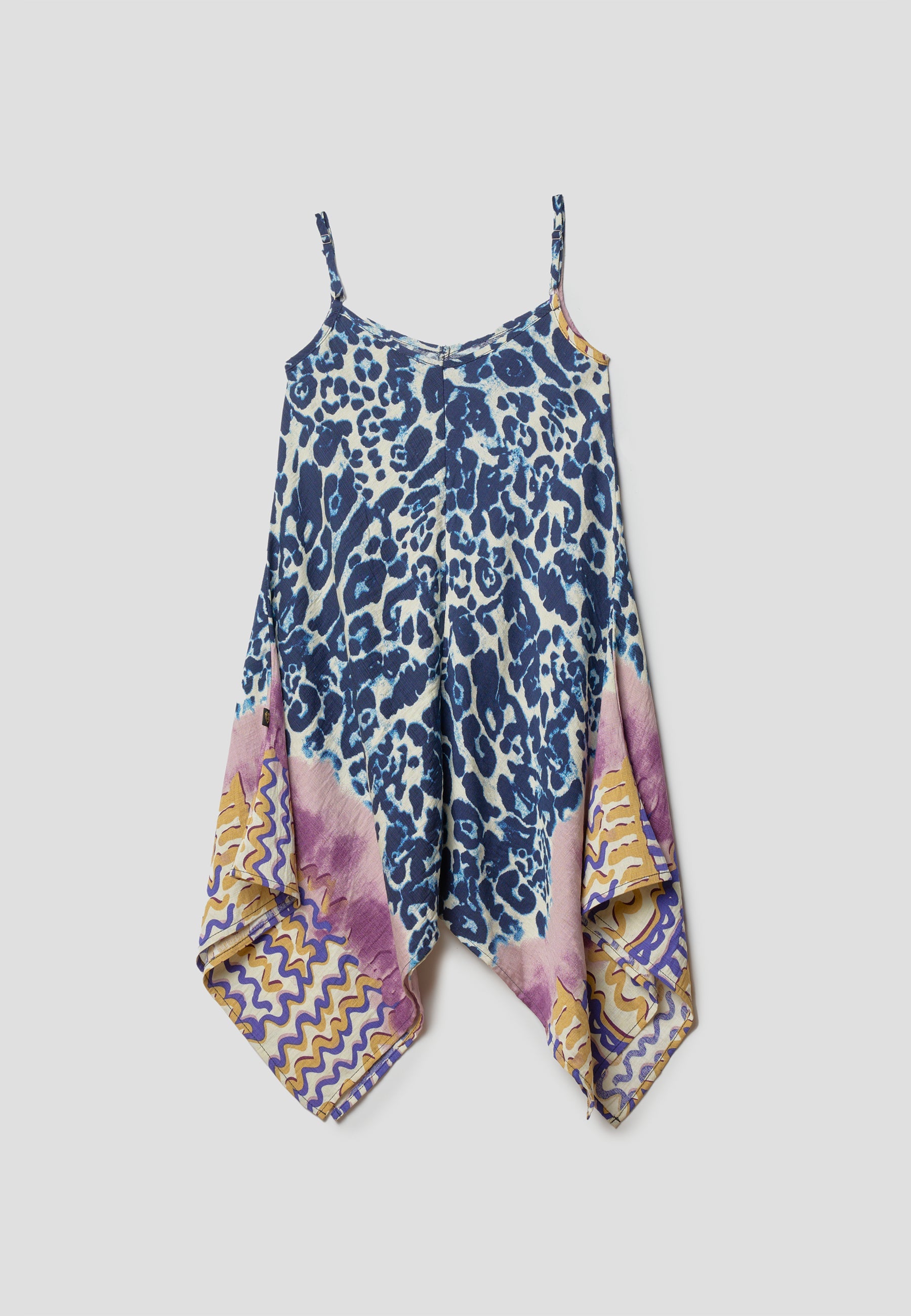 Vestido de tirantes estampado animal print azul niña | Koroshi