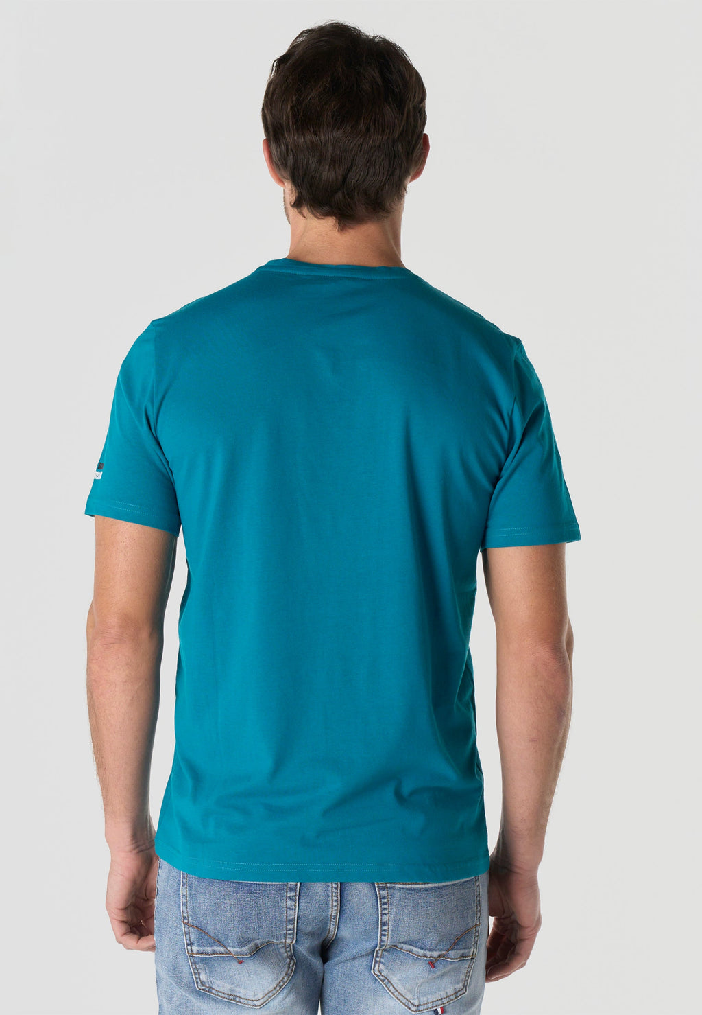 Camiseta Hombre Manga Corta Estampada Verde Oscuro Cuello Redondo Regular Fit – KOROSHI