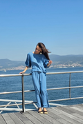 Pantalón Azul Jeans Claro con Cintura Elástica