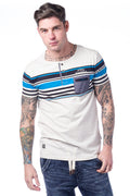 Camiseta manga corta hombre rayas algodón