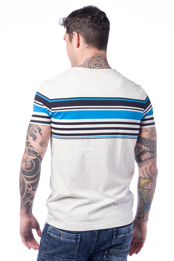 Camiseta manga corta hombre rayas algodón