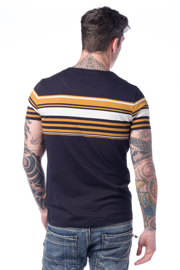 Camiseta manga corta hombre rayas algodón