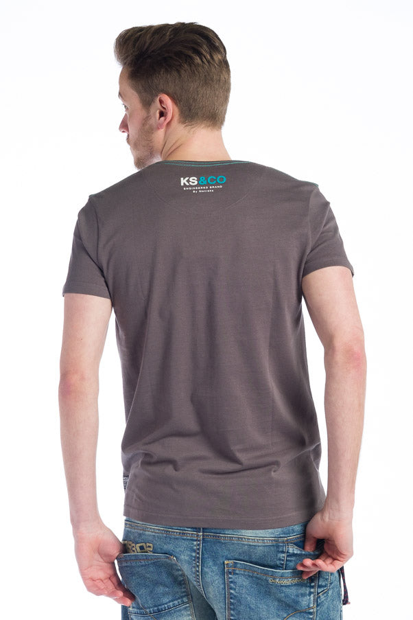 Camiseta manga corta algodon hombre estampado logo
