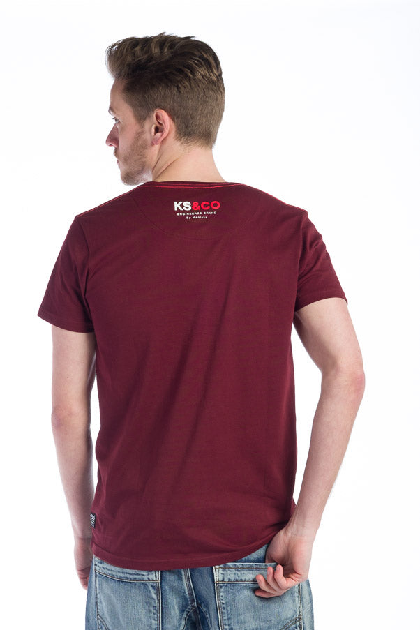 Camiseta manga corta algodon hombre estampado logo