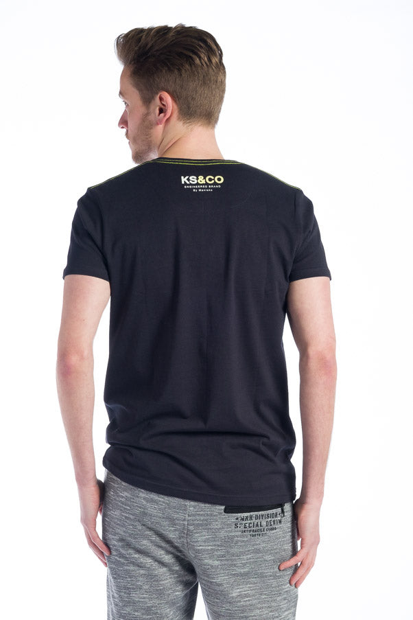 Camiseta manga corta algodon hombre estampado logo