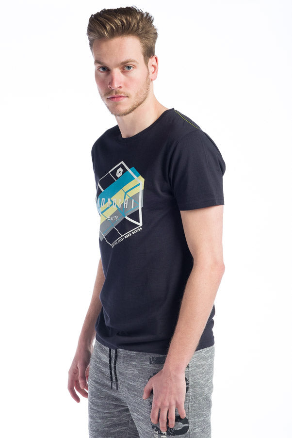 Camiseta manga corta algodon hombre estampado logo