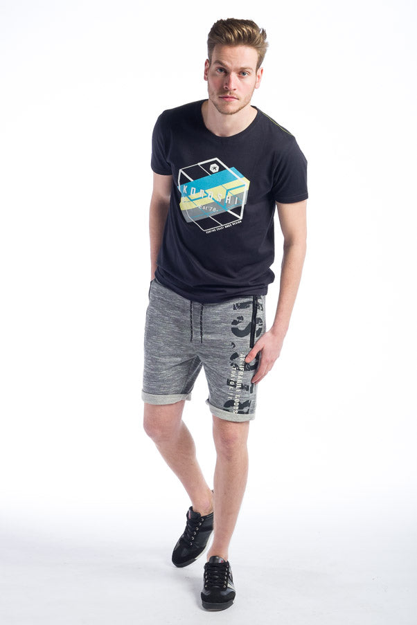 Camiseta manga corta algodon hombre estampado logo