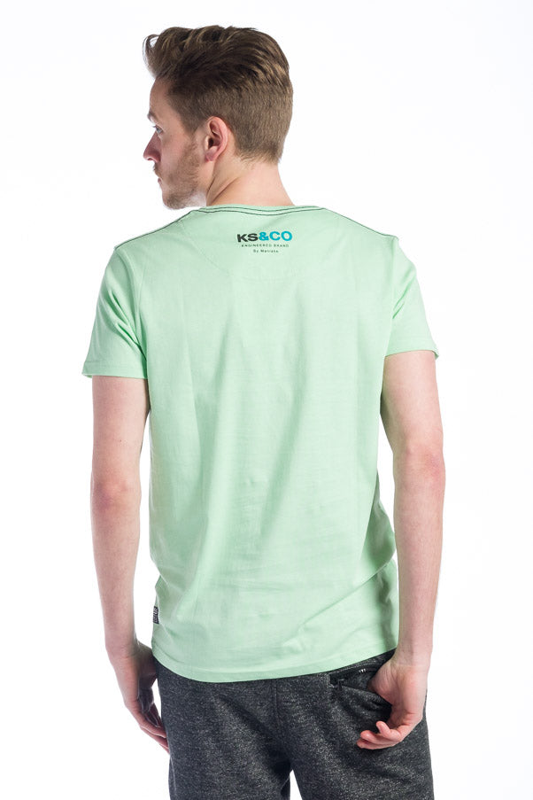 Camiseta manga corta algodon hombre estampado logo