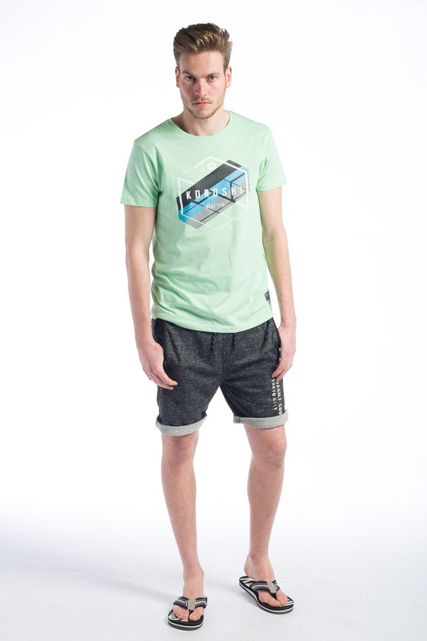 Camiseta manga corta algodon hombre estampado logo