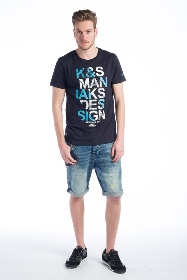 Camiseta manga corta hombre estampado maniaks cuello redondo
