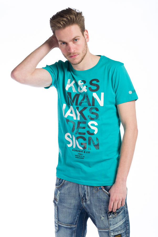 Camiseta manga corta hombre estampado maniaks cuello redondo