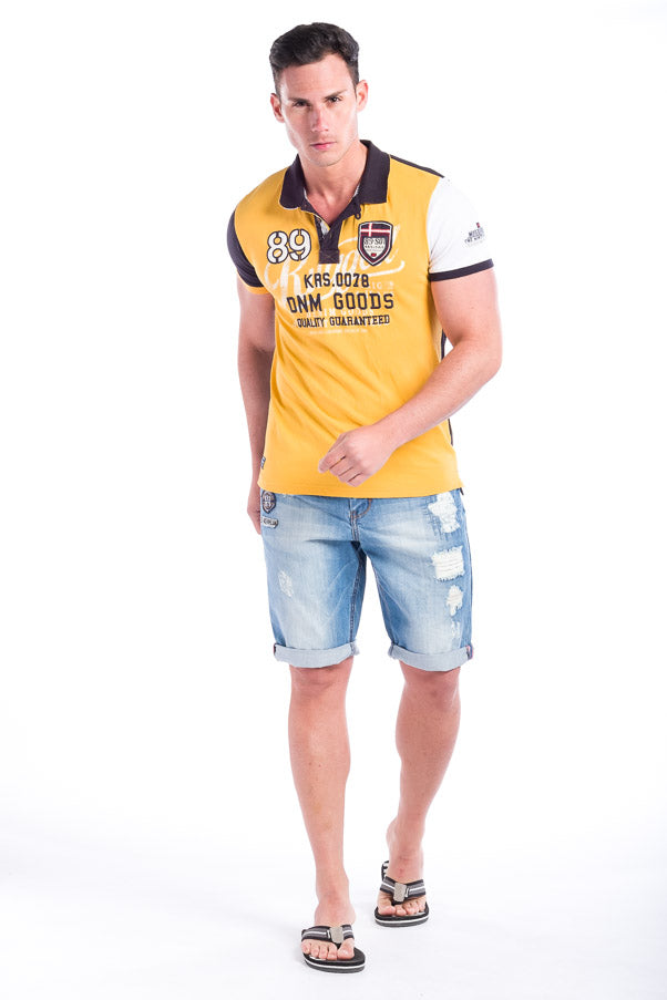Polo pique manga corta hombre algodón elástico