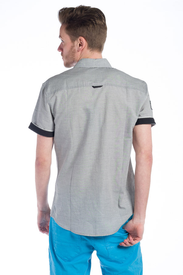 Camisa Hombre Manga Corta Rayas Algodón Bolsillos – Koroshi 28208