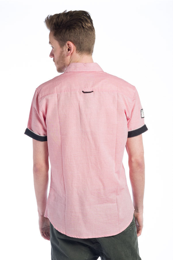 Camisa Hombre Manga Corta Rayas Algodón Bolsillos – Koroshi 28208
