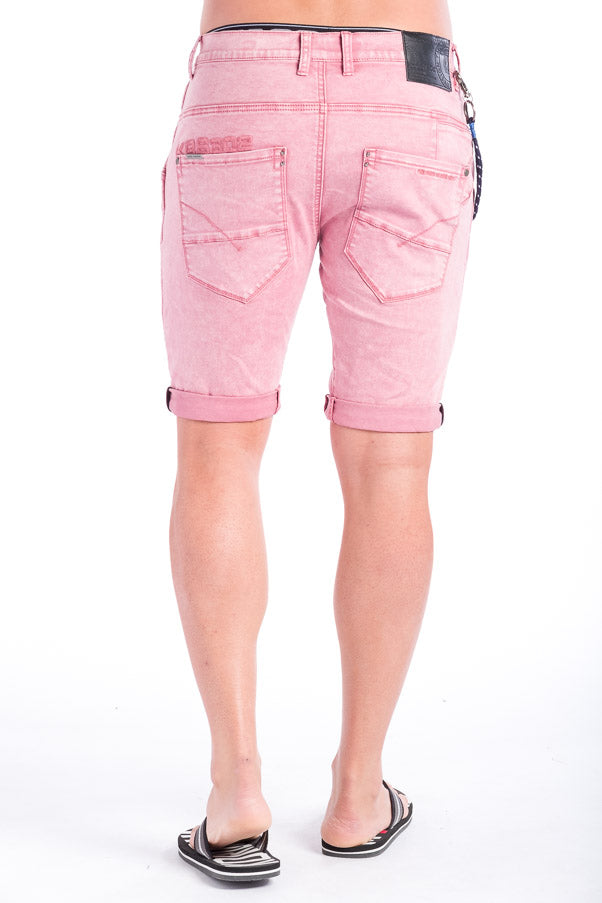 Bermuda Denim de Color con Cinco Bolsillos y Detalle Llavero Hombre – Koroshi 28323