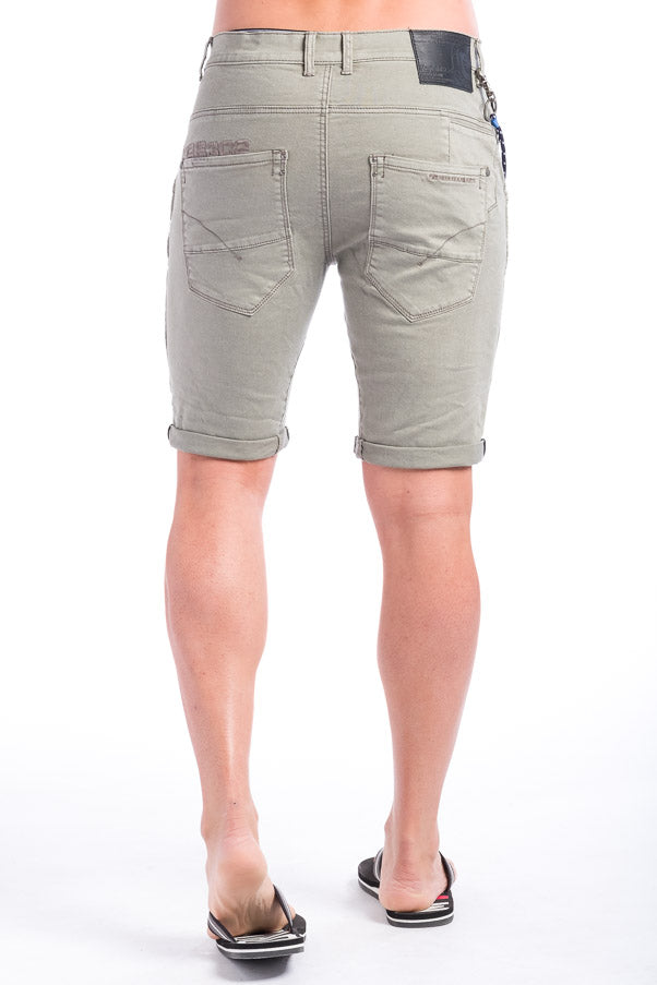 Bermuda Denim de Color con Cinco Bolsillos y Detalle Llavero Hombre – Koroshi 28323