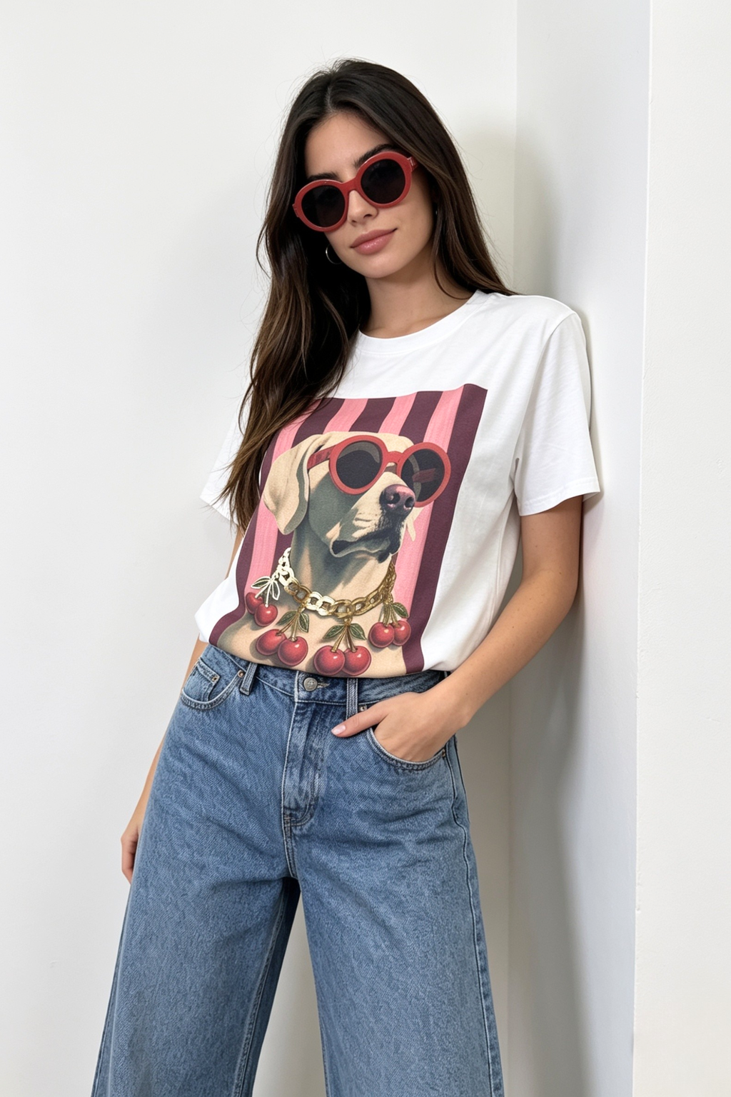 CAMISETA GALERY BLANCA DE RAYAS