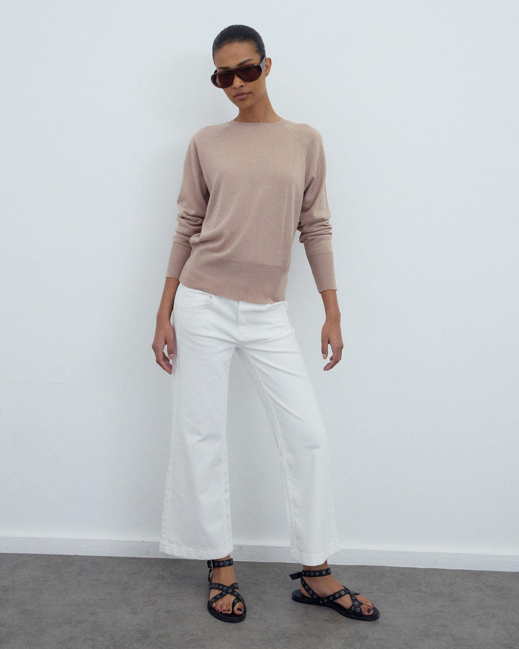 Jeans Bordado Floral Blanco