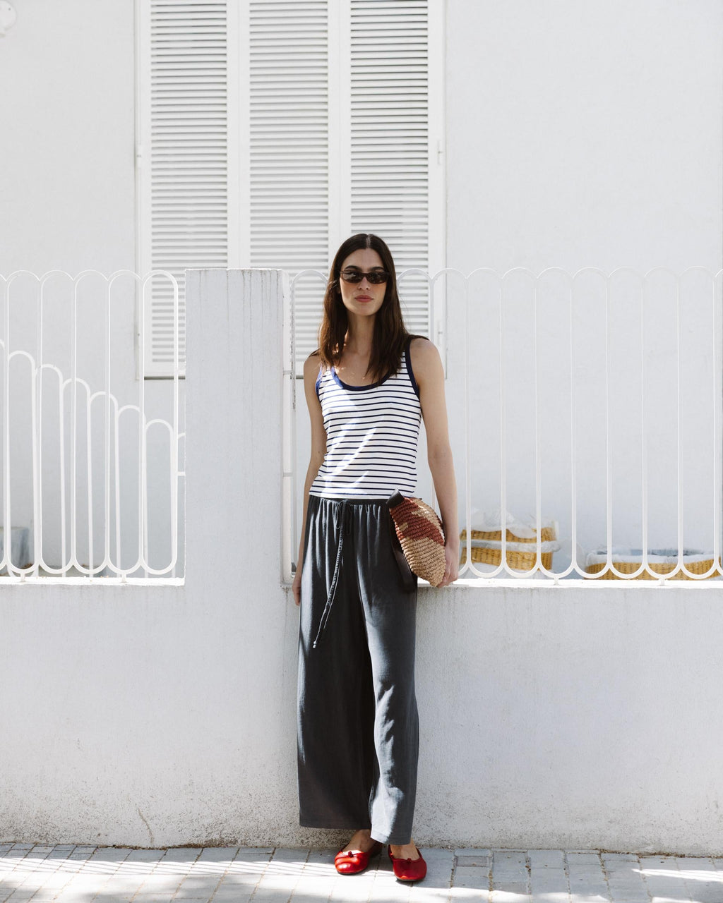 Pantalón Ancho Lino Antracita