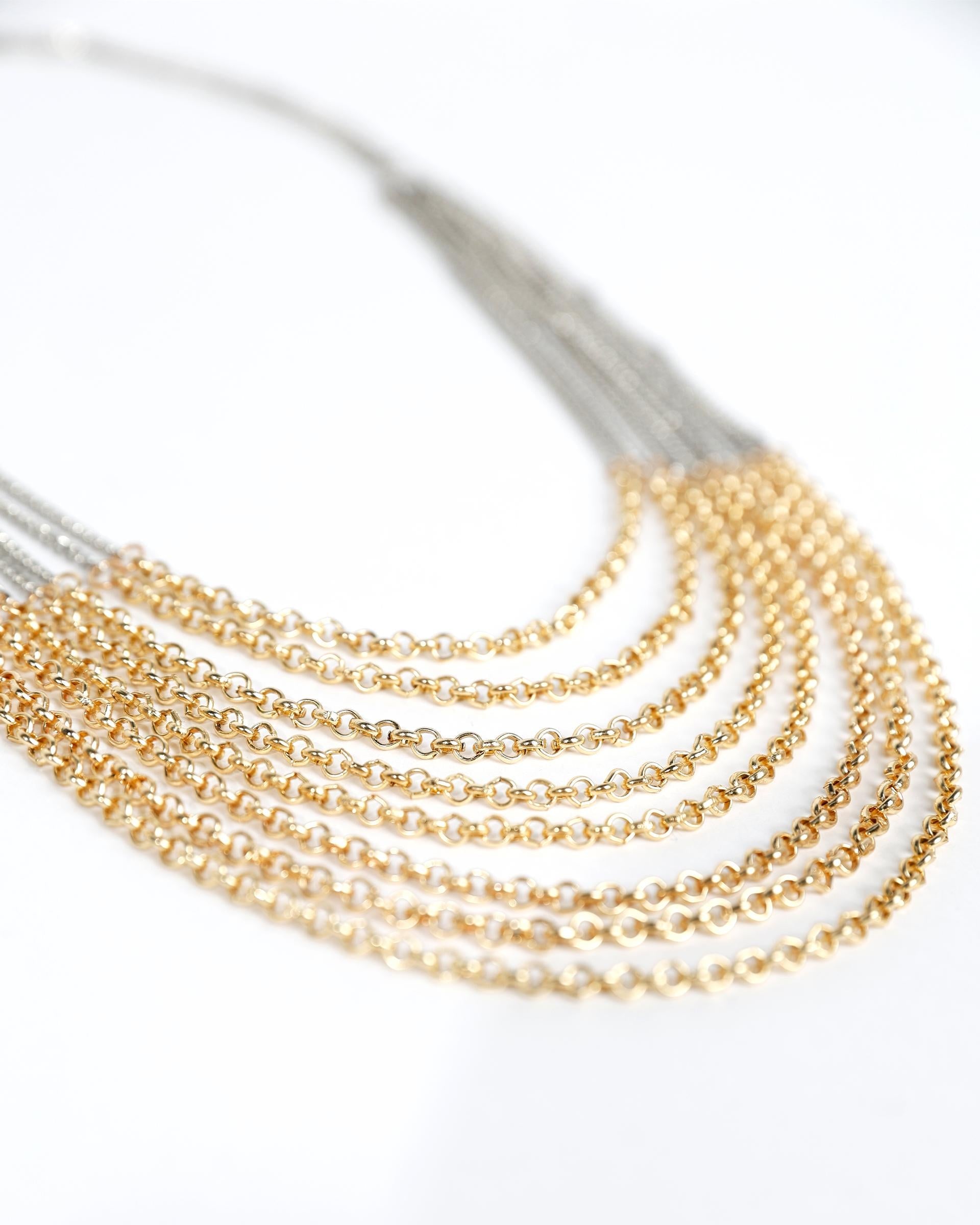 Collar Cadenas Combinadas Oro