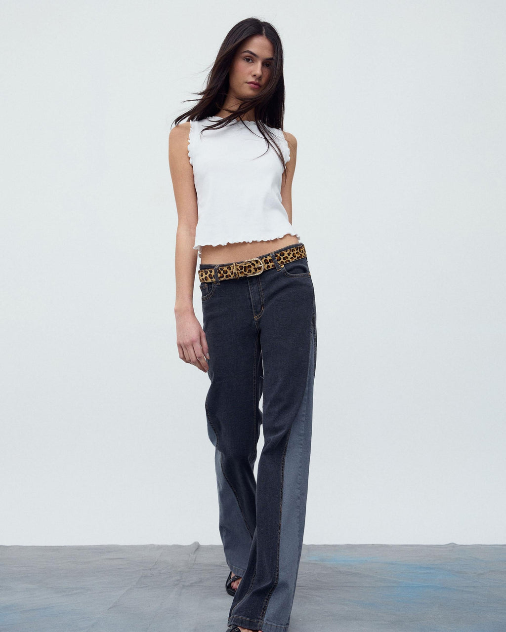Jeans Cuñas Lateral Negro