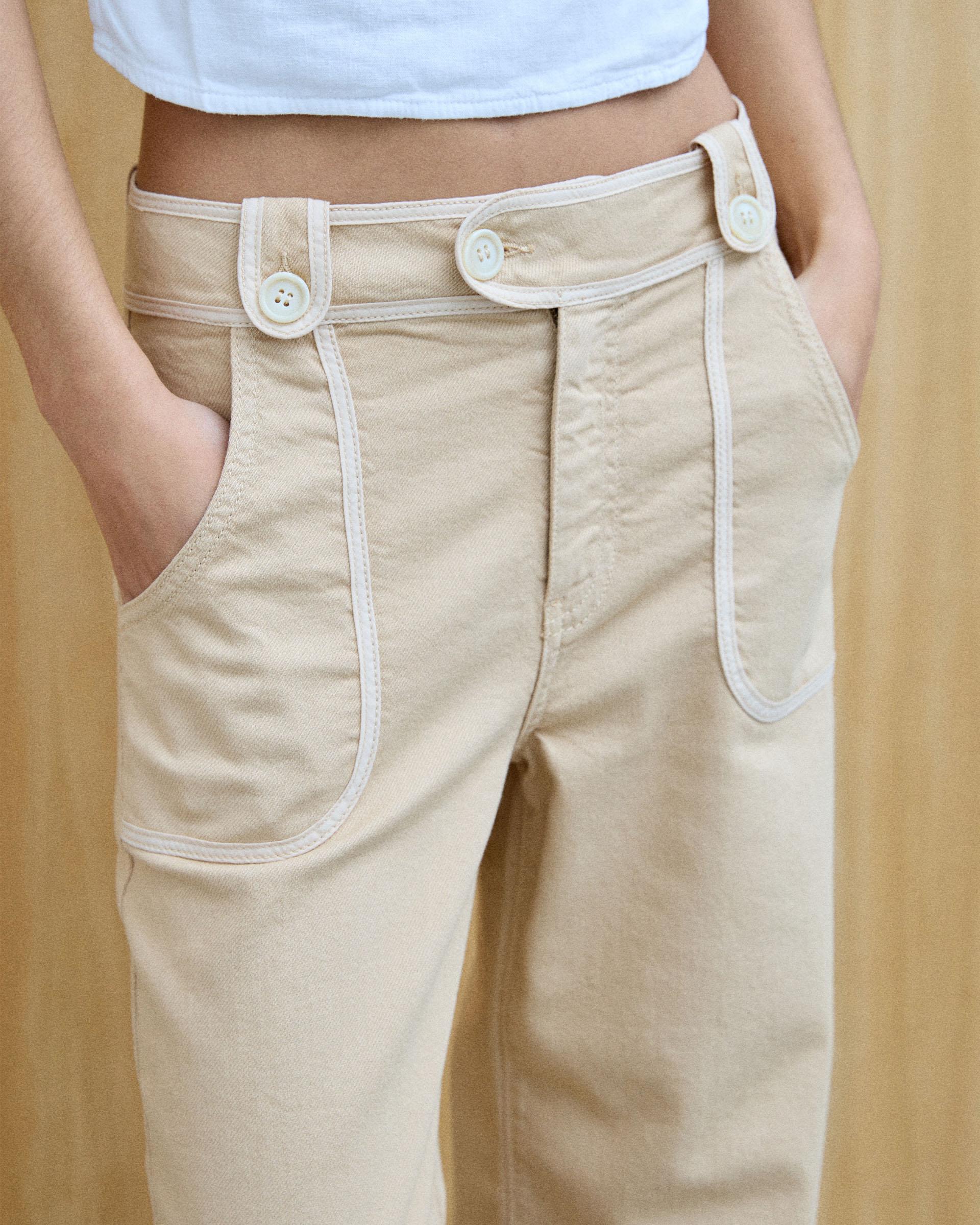 Jeans Vivo Contraste Beige