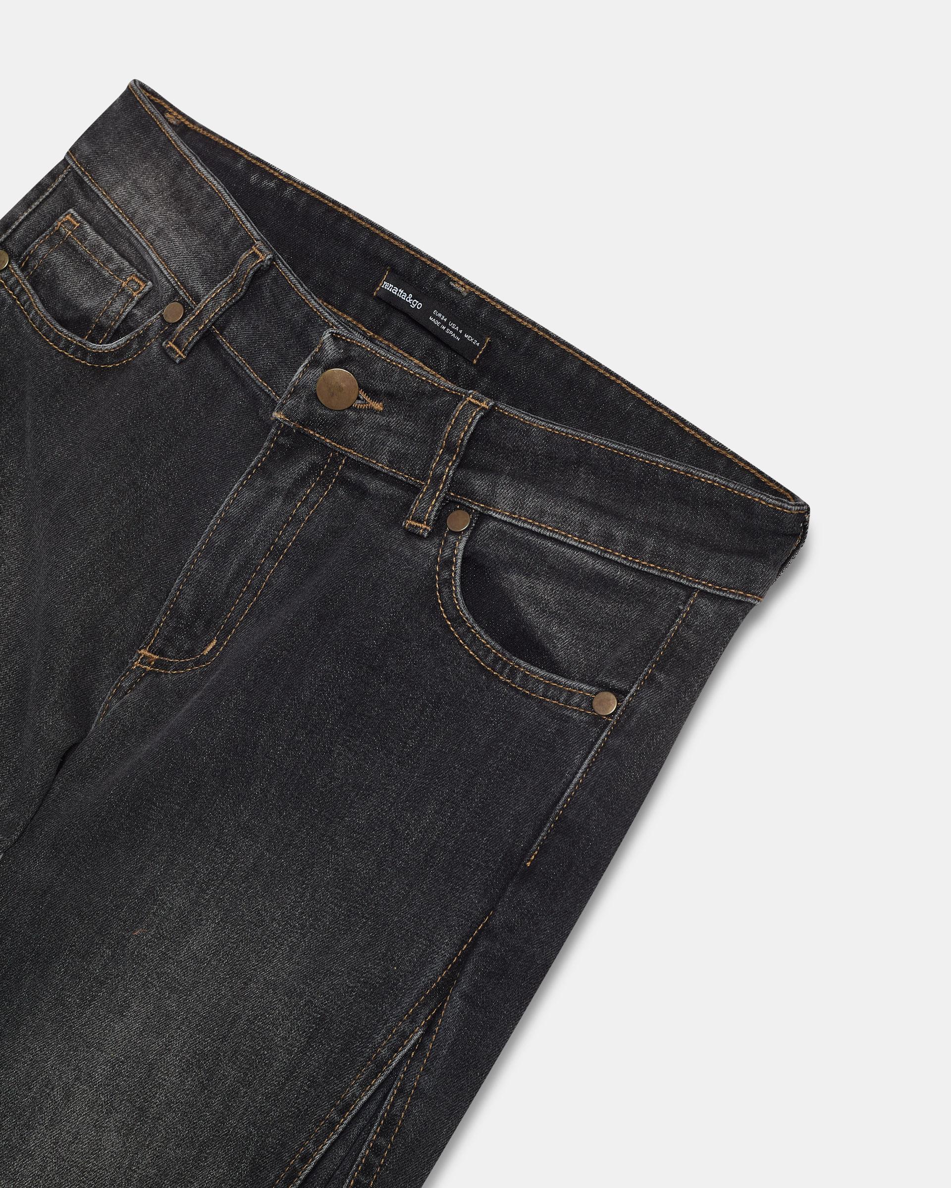 Jeans Cuñas Lateral Antracita