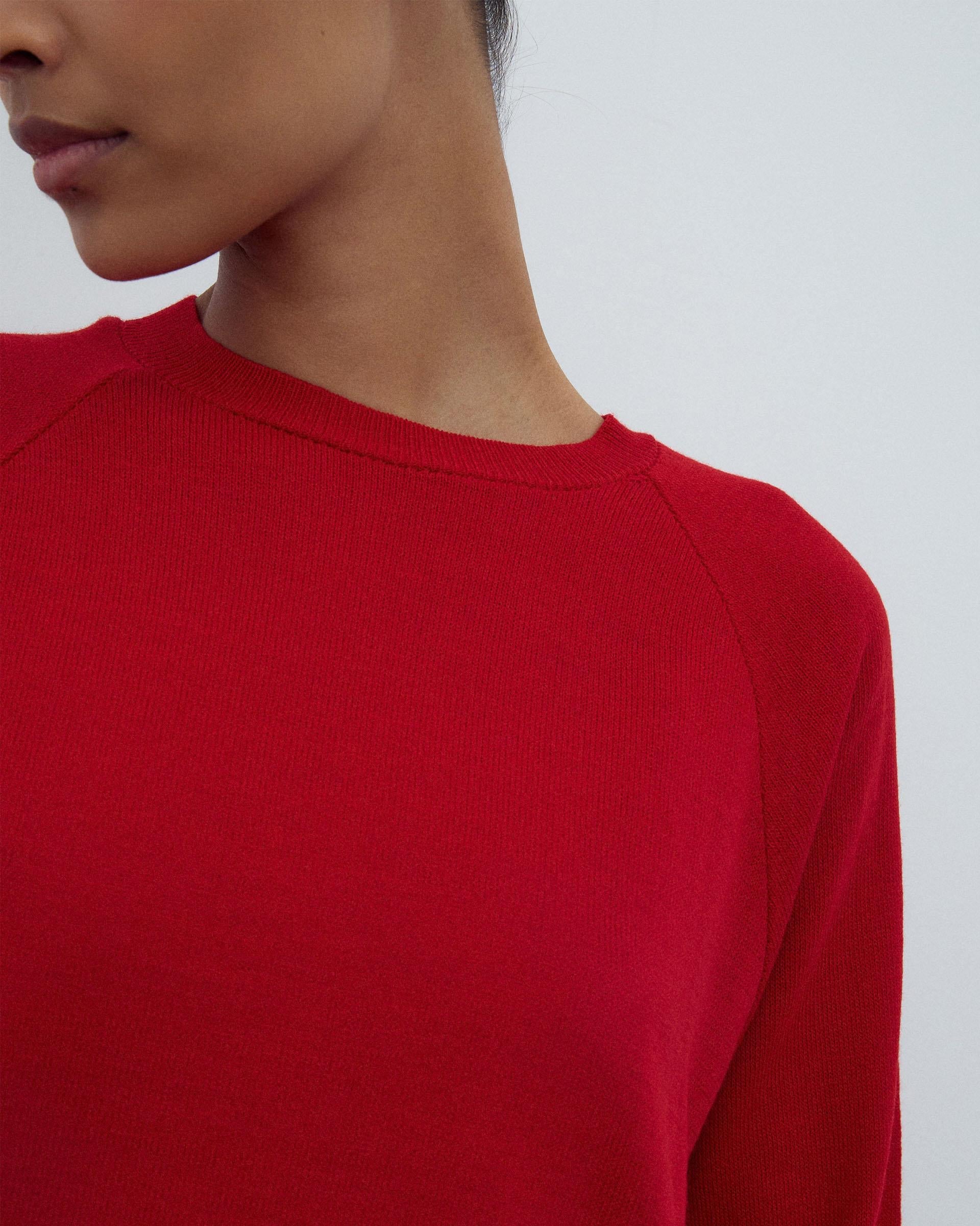 Jersey Cuello Redondo Punto Fino Rojo
