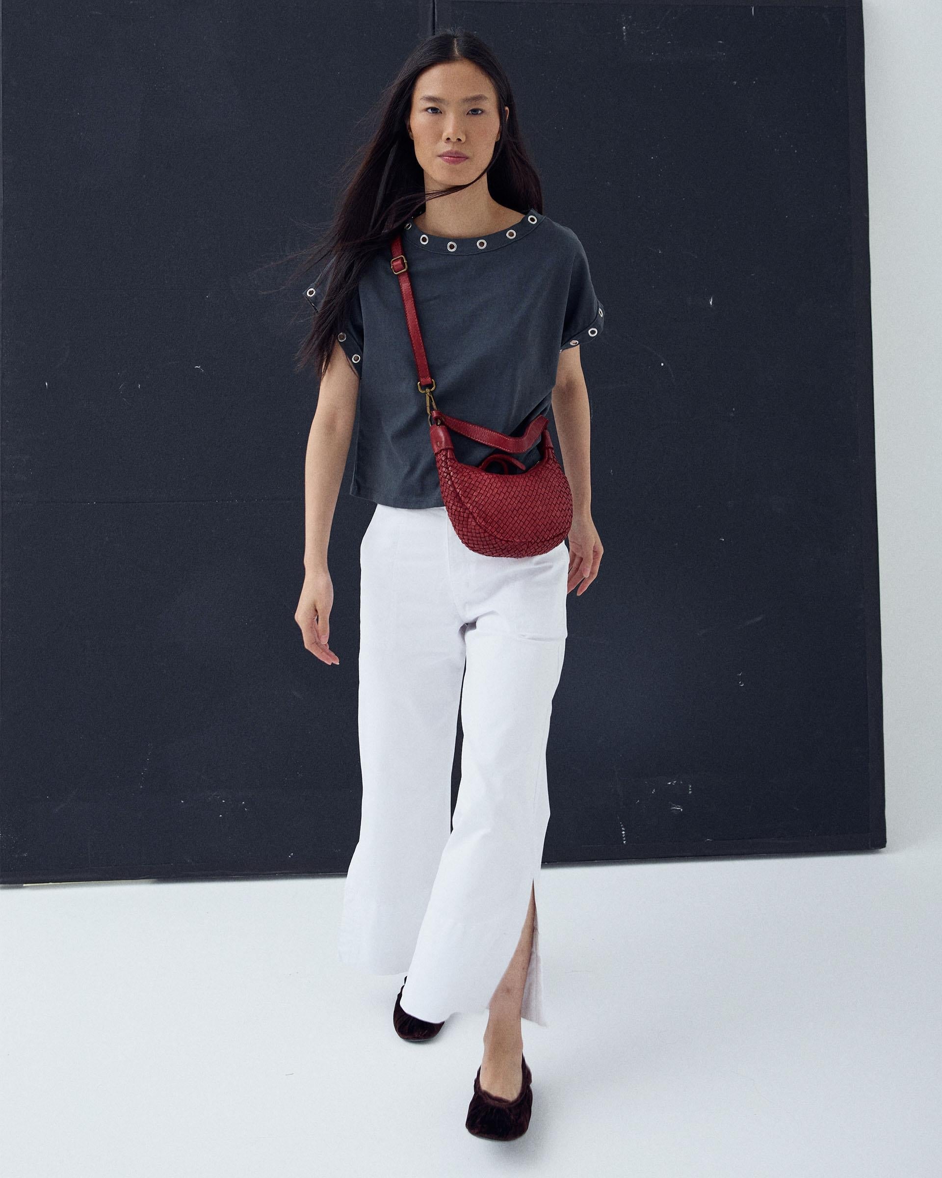 Jeans Dobladillo Abertura Blanco