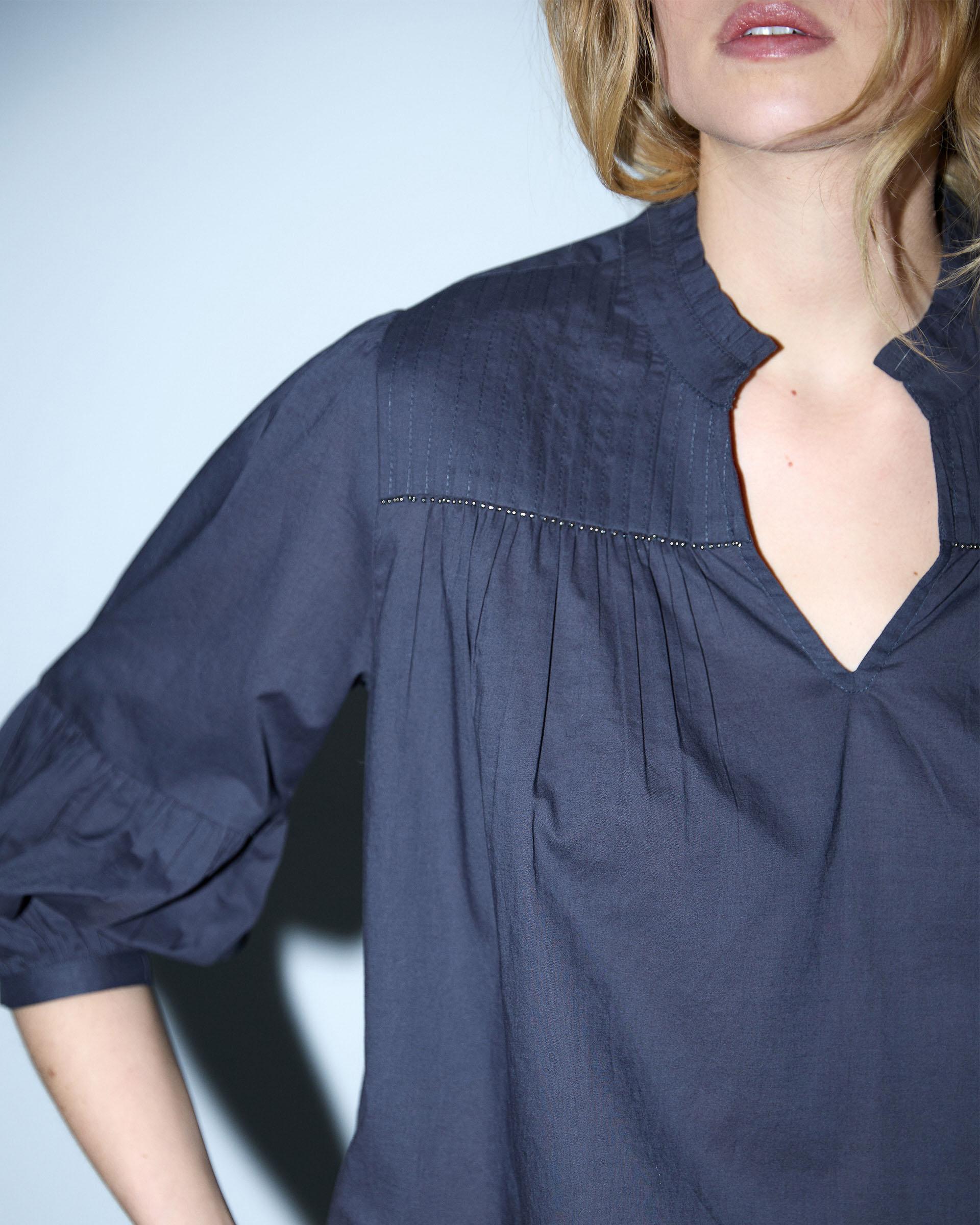 Blusa Jaretas Abalorios Antracita