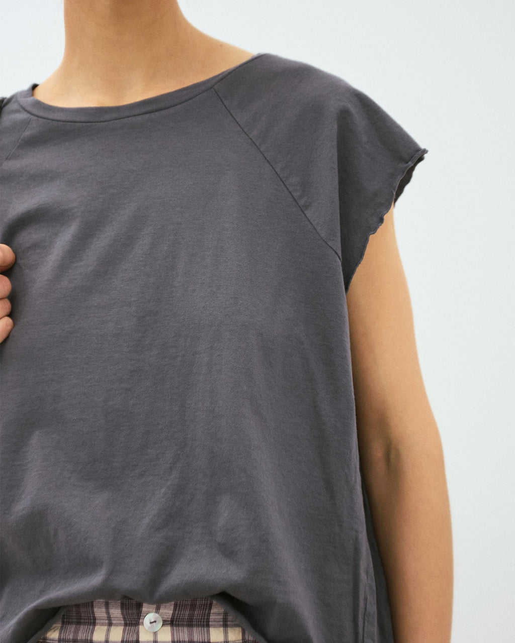Camiseta Manga Corta Ranglán Antracita