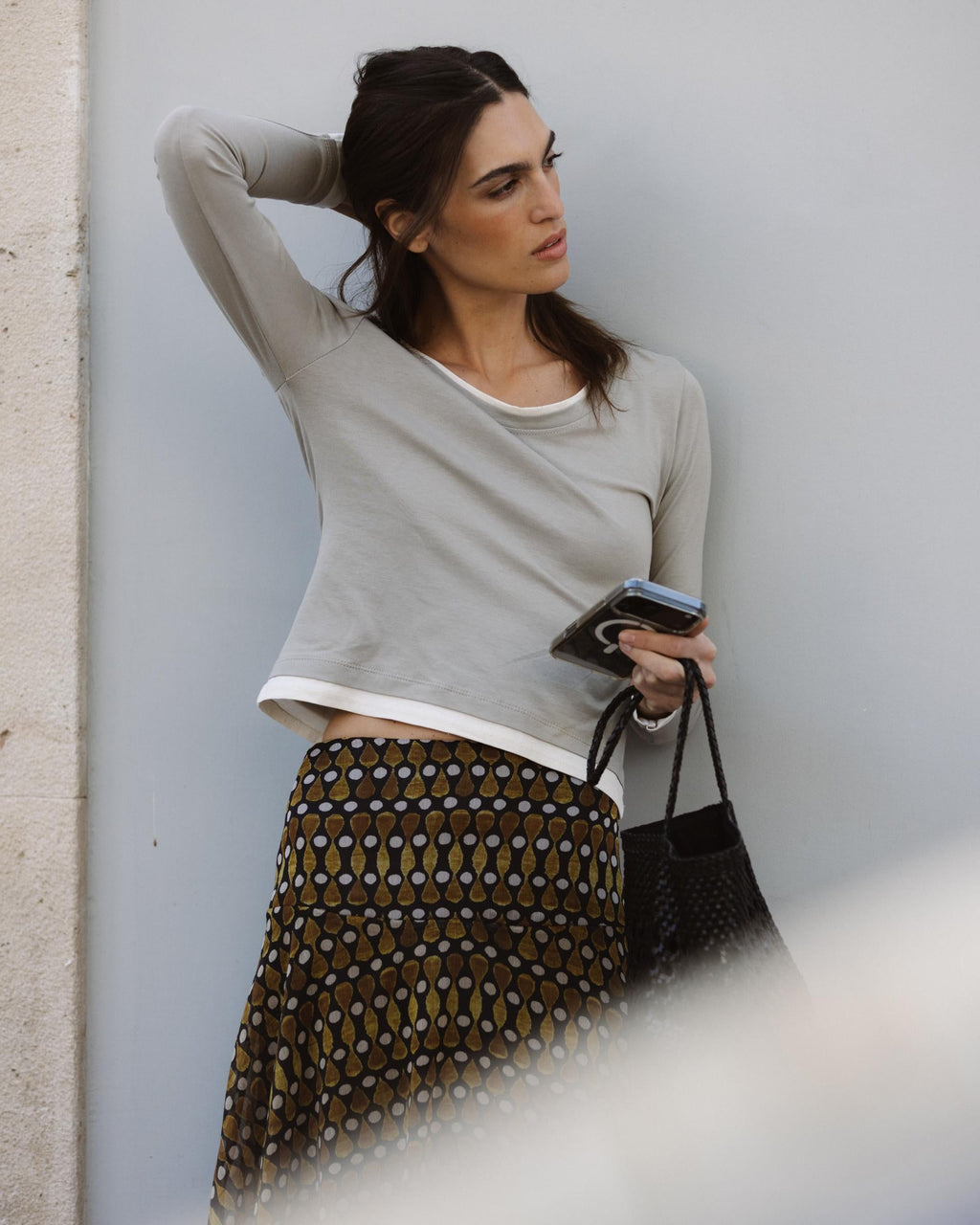 Camiseta Efecto Doble Taupe