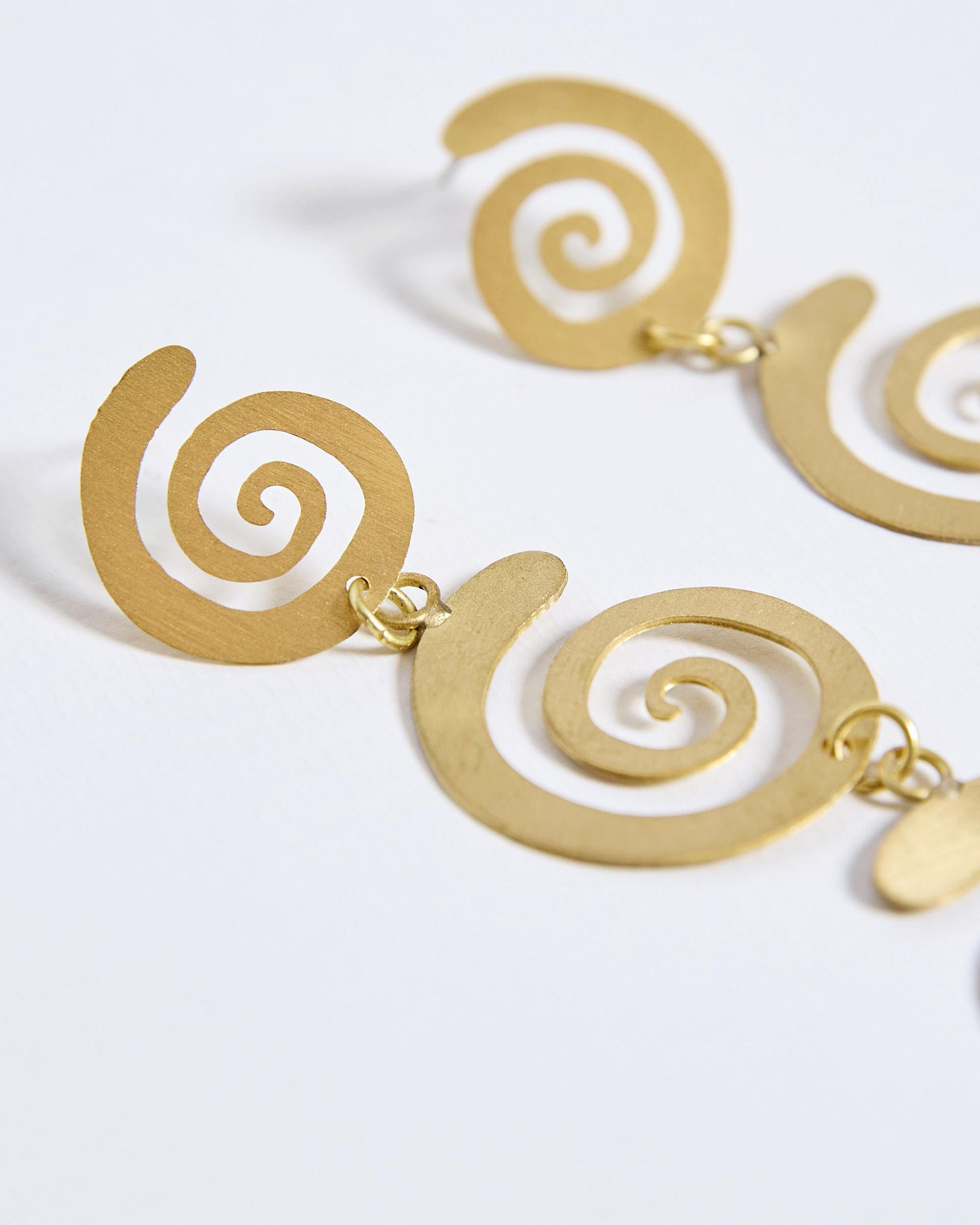 Pendientes Triple Espiral Oro