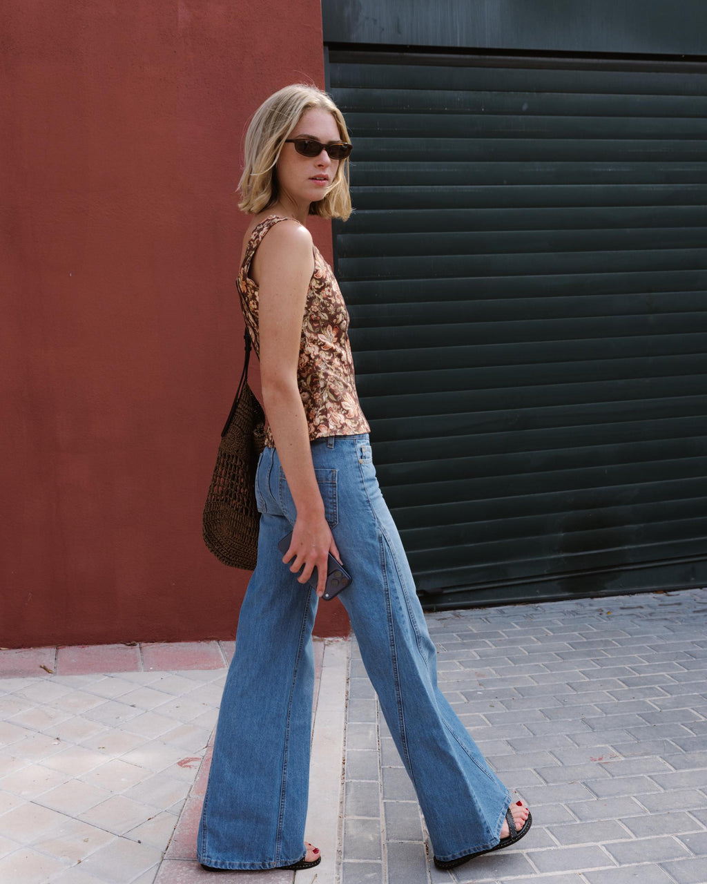 Jeans Cuñas Lateral Azul