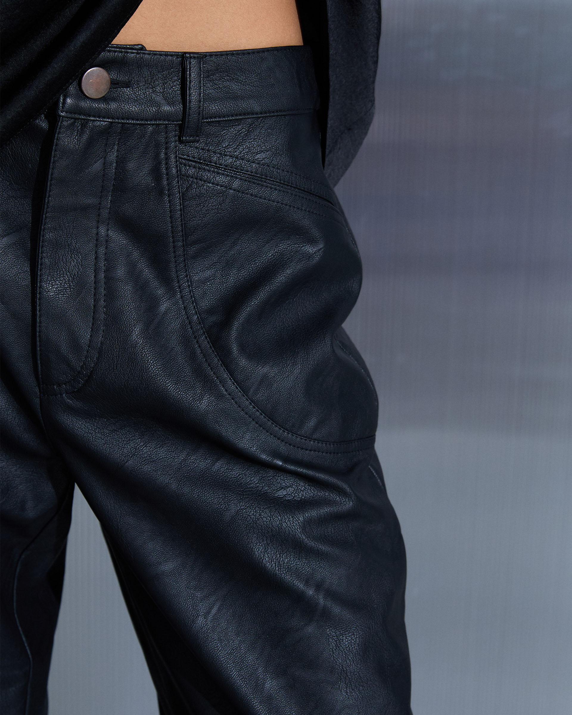 Pantalón Efecto Piel Negro