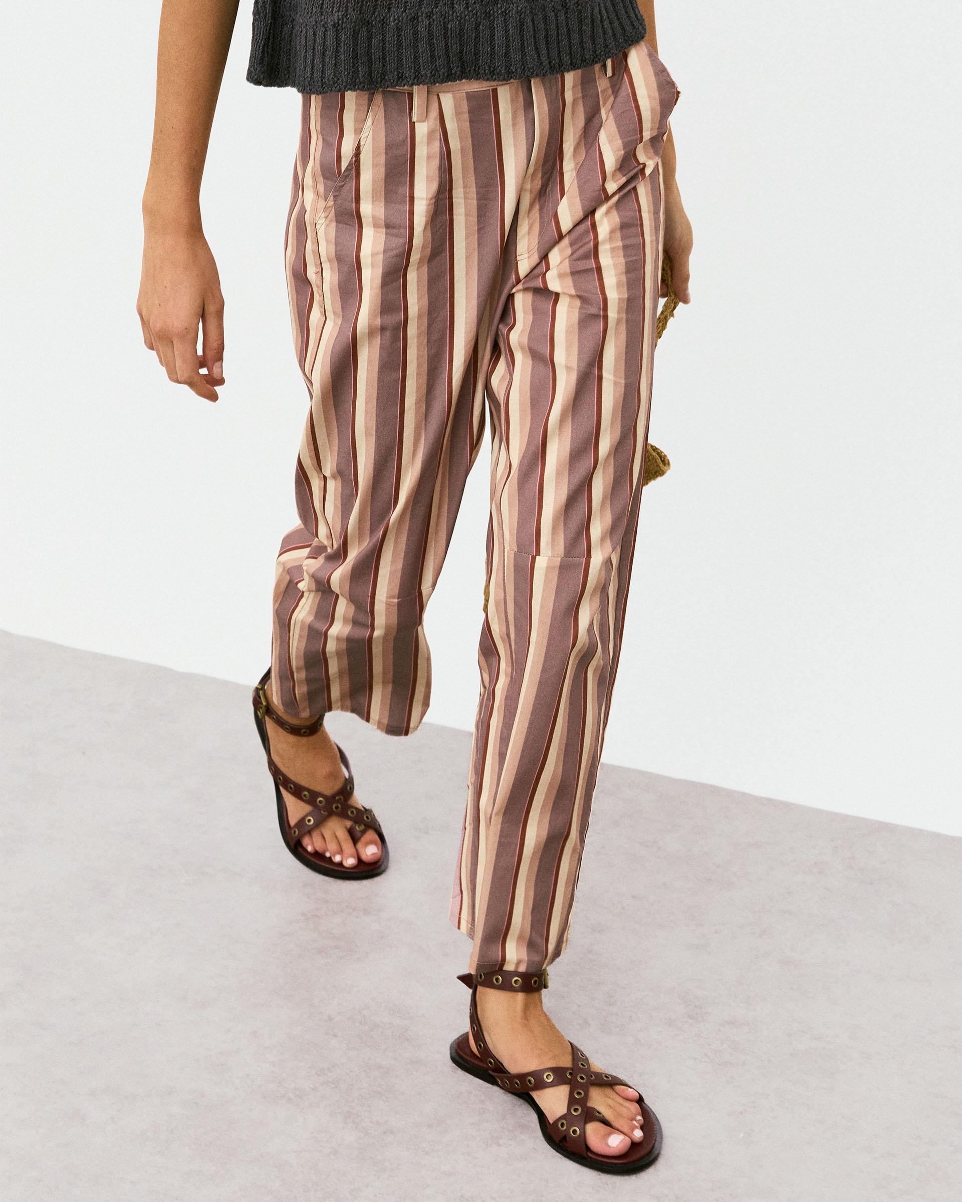 Pantalón Largo Rayas Rosa