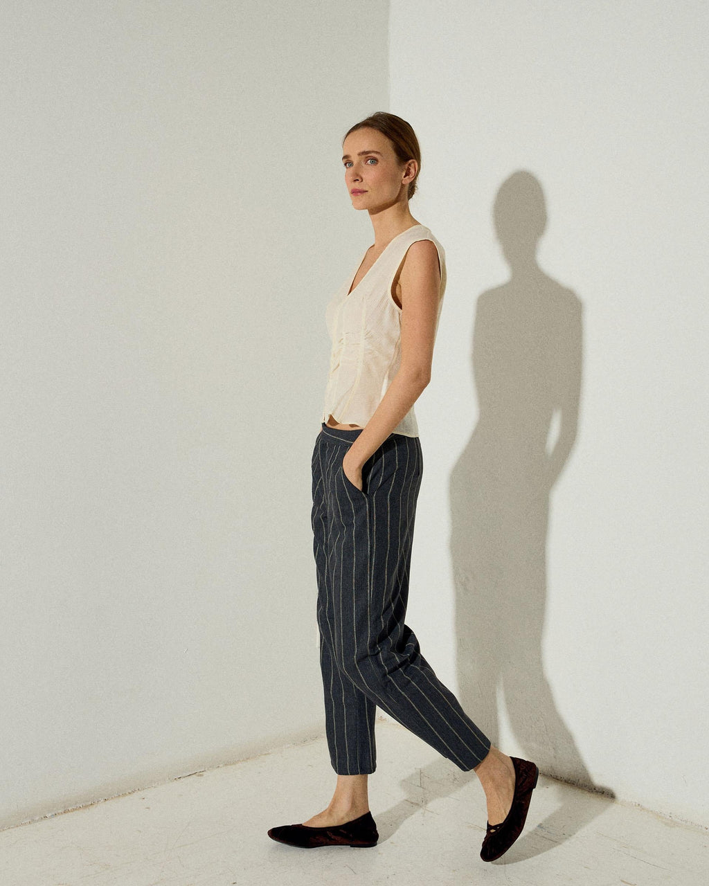 Pantalón Espiga Rayas Antracita