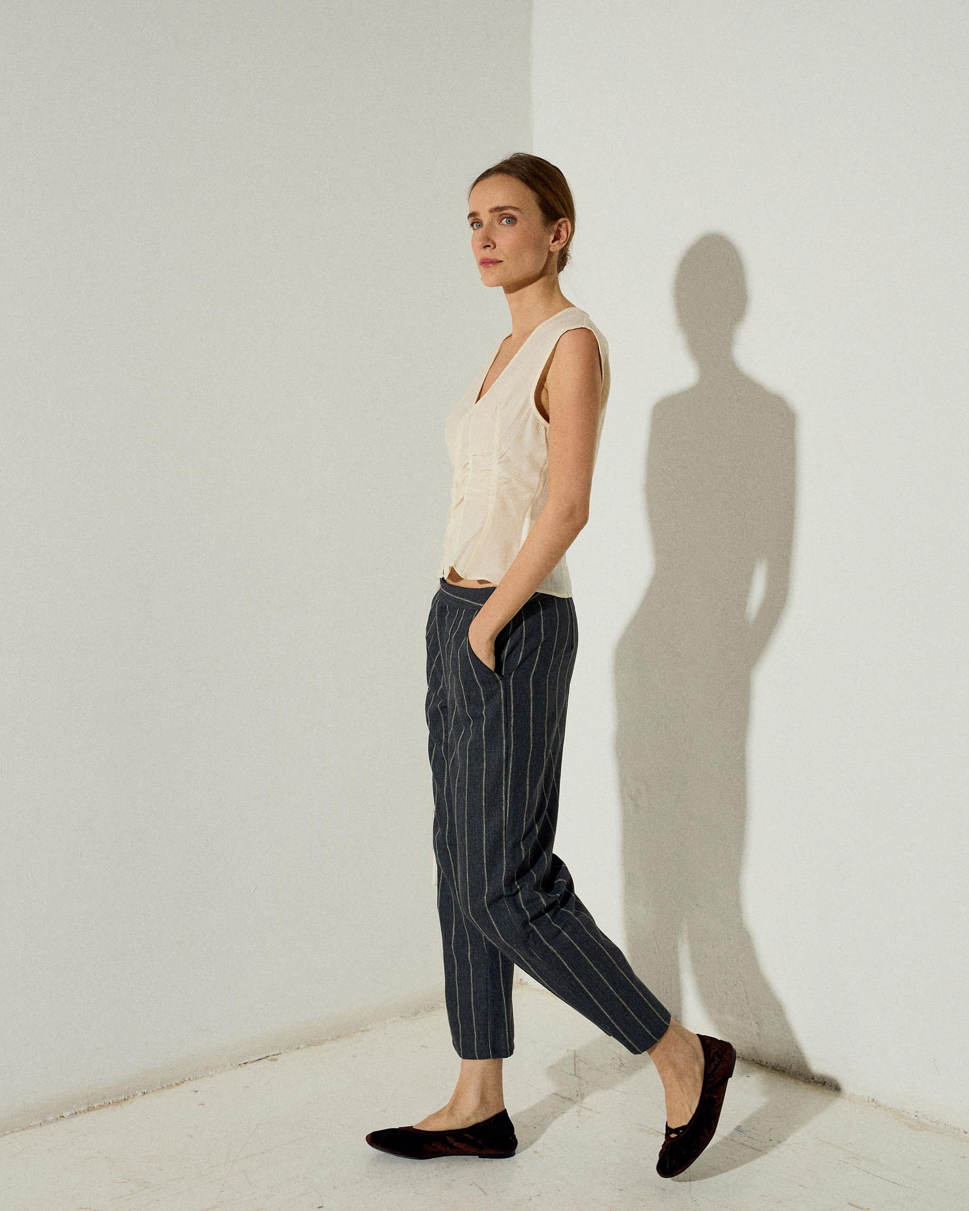Pantalón Espiga Rayas Antracita