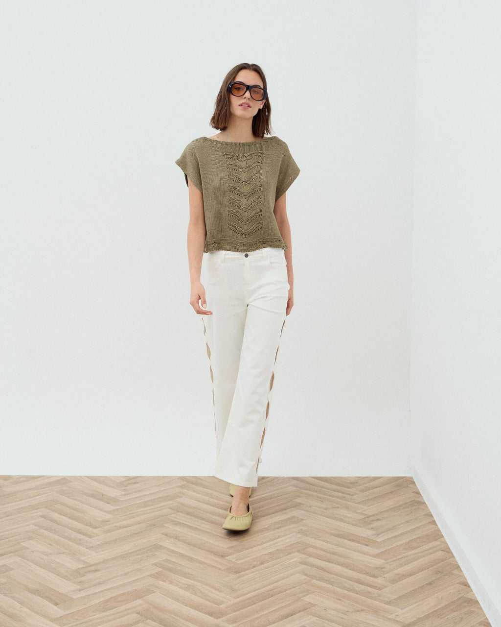 Jeans Aberturas Ovaladas Blanco