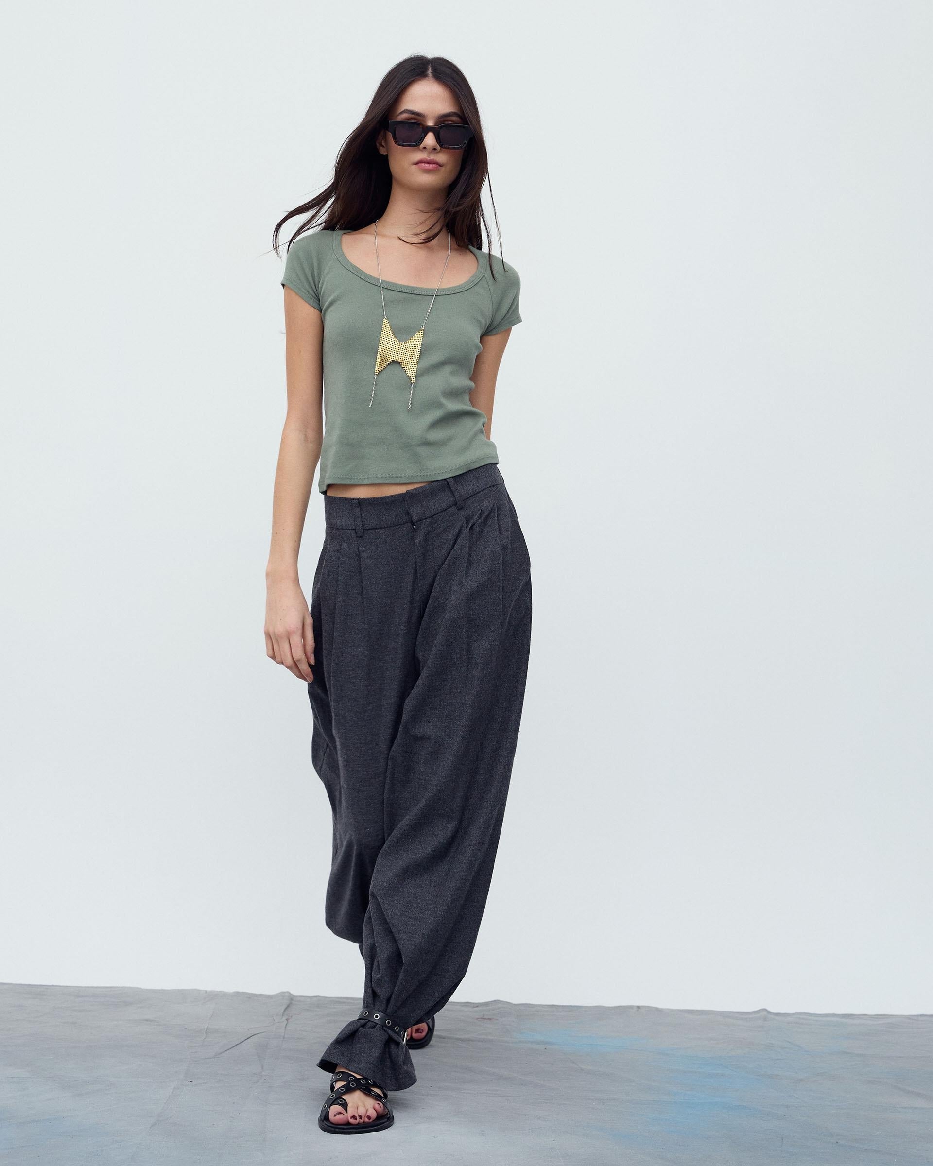 Pantalón Triple Pinza Espiga Antracita