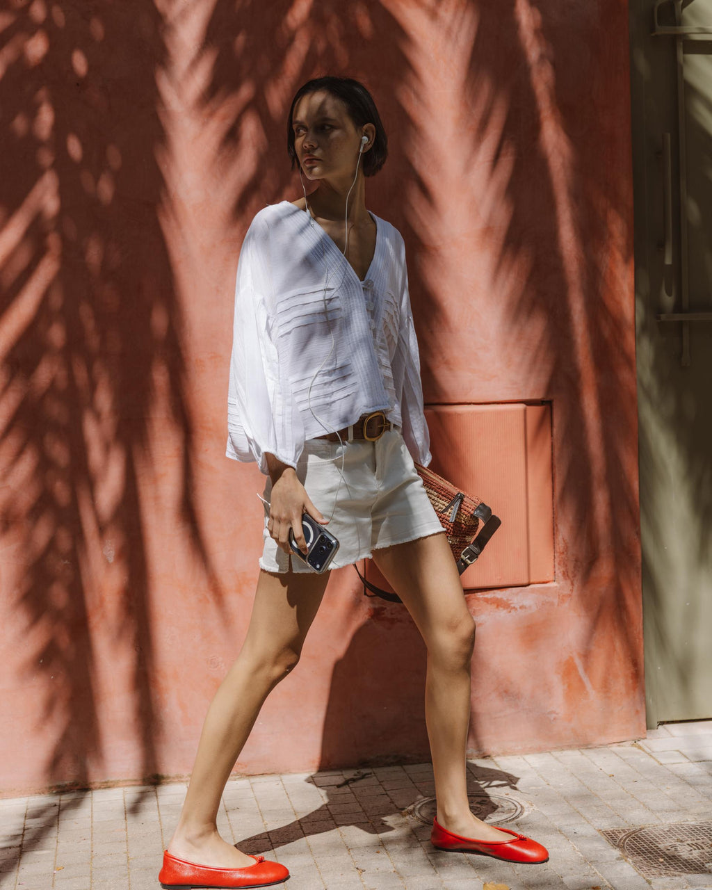 Blusa Pliegues Blanca