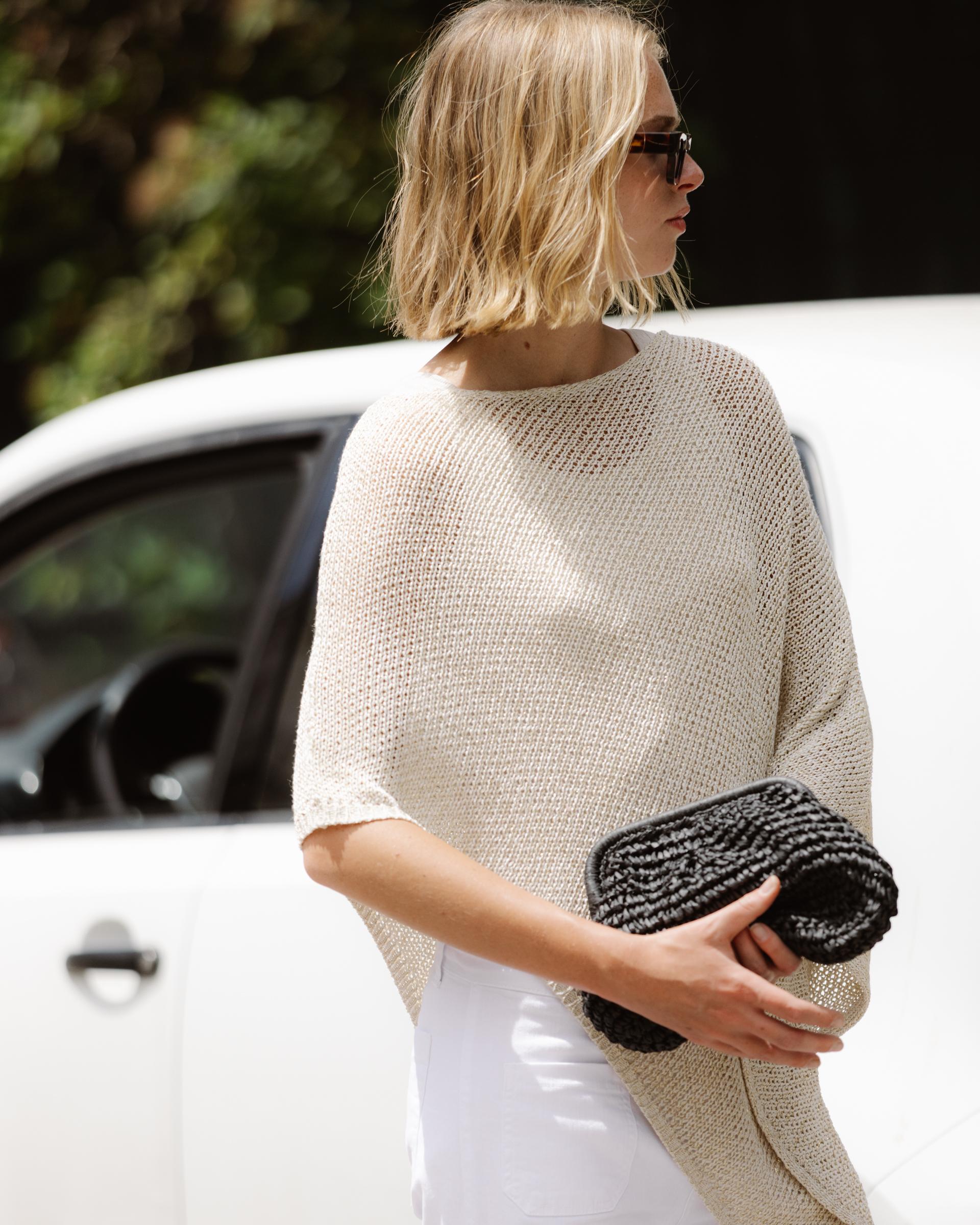 Poncho Lurex Crudo