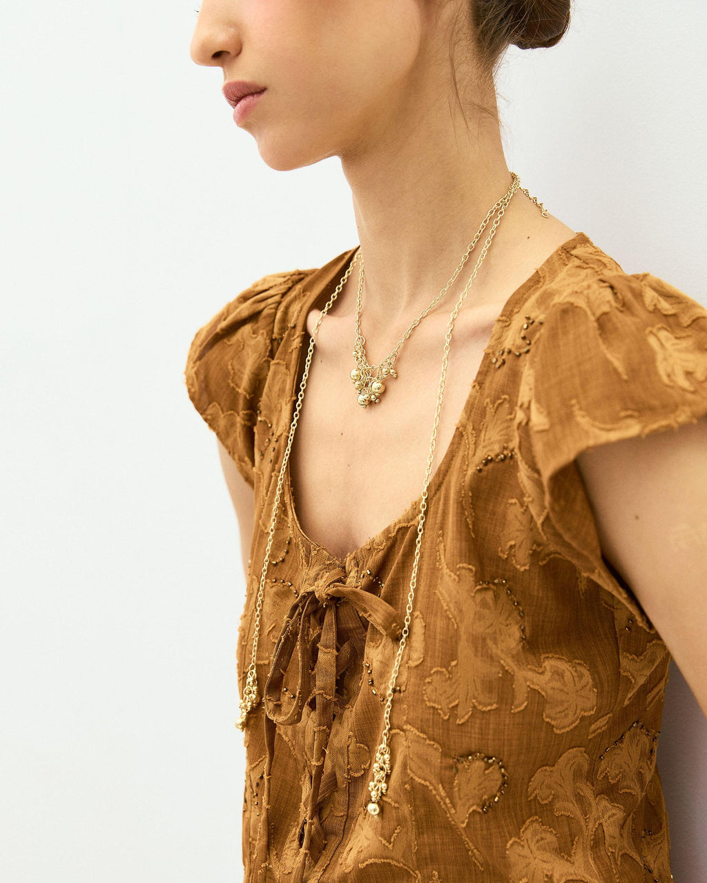Collar Foulard Bolitas Oro