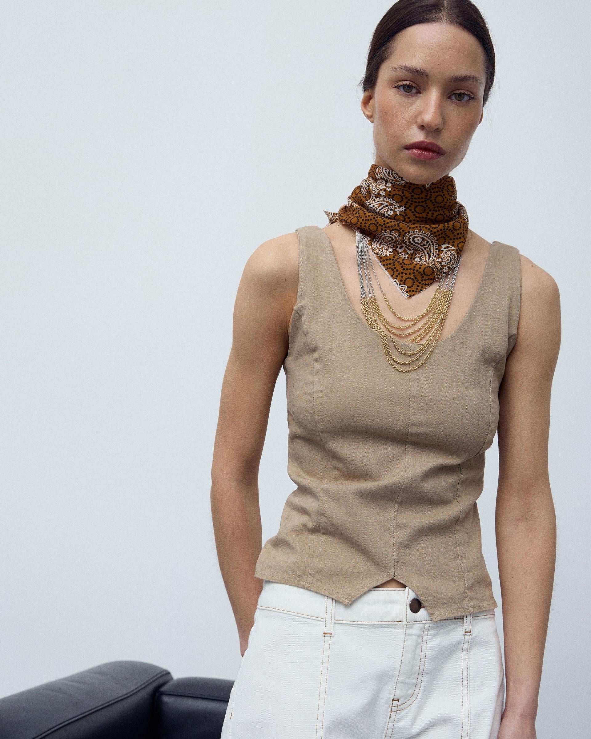 Top Corsetero Beige